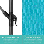 Best Choice Products 10ft Offset Cantilever Hanging Market Patio Umbrella, 8 Sturdy Ribs, Easy Adjustment - Sky Blue