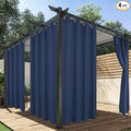 HolidayIdeas Outdoor Curtains for Patio Waterproof, 4 Panels - 54 x 120 Inch - Privacy Protection & Light Filtering Curtains Navy Grommet Outside Curtains for Porch, Gazebo, Pergola, Backyard