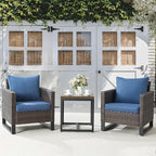 Belord Outdoor Bistro Set 3 Piece Outdoor Wicker Patio Chairs, Oversize Outdoor Rattan Seating Set, All-Weather Chairs Wicker Furniture with Metal Side Table and Removable Cushion for Outside