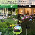 Solar Garden Butterfly Lights, 4 Pack 48 LED Solar Swaying Lights, 7 Color Changing Waterproof Firefly Light Outdoor Fairy Light for Garden Patio Yard Pathway Flower Bed Decoration
