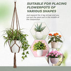 EBOOT 2 Pack 41 48 Inch Large Macrame Plant Hanger Rope to Hang Flower Pot Plant Holder for Indoor Outdoor Decorations, 4 Legs (Linen Color)