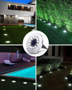 Biling Solar Outdoor Lights 12 Pack, Bright 12 LEDs Solar Ground Lights Waterproof, Flat Landscape Lighting Solar Powered for Yard Walkway Pathway Garden Driveway (White)