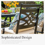 Sophia and William Swivel Patio Dining Set for 6, Outdoor Table and Chairs, Removable Seat Cushions, Black 54" Round Patio Dining Table
