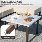 Outdoor Furniture Set, Outdoor Patio Couch Sectional with Ottoman, 3 Pieces Outdoor Patio Sofa Set Deep Seating with 6" Thick Cushions, Upgrade Beige