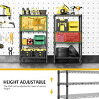 1000 lbs 4 Tier Shelf Metal Storage Shelves Wire Rack Closet Organizers for Garage Kitchen Bathroom Laundry Black 11.8" D x 25.6" W x 45.5" H