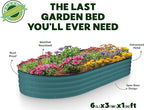 Plant & Plot Galvanized Raised Garden Beds Outdoor // 6×3×1 ft (2-Pack) Planter Raised Beds for Gardening, Vegetables, Flowers // Large Metal Garden Box // Patented Tool-Free Design (Turquoise)