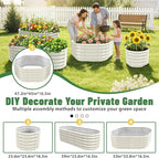 Hexagon Raised Garden Bed, 48 Inch Diagonal & 16.5 Inch Tall, Galvanized Steel Planter Box with Wave-Shaped Metal Panels for Outdoor Flower,Tree,Herb & Vegetable Garden (Cream white, 4FT X 1.5FT)