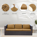 Camel Stretch Patio Cushion Covers 8 Pack, 92% Polyester Spandex Blend