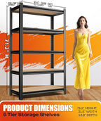 AOAORRG Set of 4 Garage Shelving Heavy Duty Storage Shelves, Metal Adjustable Shelving Unit, Utility Garage Organizer Shelf for Basement, Pantry, Kitchen, Warehouse, 31.5"W x 13.8"D x 71.2"H, Black