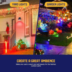 Kyosho Solar Spot Lights Outdoor, IP67 Waterproof Solar Lights for Yard, Garden and Walkways, 38 LEDs RGBW Multicolor Spotlight, 6 Pack