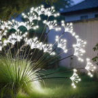 JJGoo Solar Garden Lights, New Upgraded 2 Pack Solar Swaying Starburst Light, Waterproof Fireworks Outdoor Lights, Yard Patio Pathway Decoration, White
