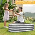 Garden 8x4x1ft Galvanized Raised Garden Bed Kit - Metal Planter Boxes for Vegetables/Herbs/Flowers, Heavy-Duty Steel Outdoor Garden Box with Reinforced Edges(8X4X1FT)