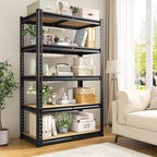 Set of 2 Storage Shelves 5 Tier Garage Shelving Heavy Duty Metal Shelving 2020LBS Adjustable Metal Shelf 59.8" H Pantry Shelf for Garage Pantry Closet Kitchen Basement 28"W x 12"D x 59.8"H,2 Pack
