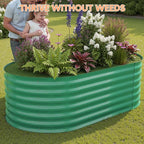 Garvee 6x3x2 ft Galvanized Raised Garden Bed Outdoor, 24 in Tall Metal Planter Box for Flowers Vegetables, Rust-Resistant Raised Garden Beds for Gardening, Easy Assembly Outdoor Garden Box & Planters