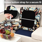 Cushion Covers 14-Piece Stretch Outdoor Set, Floral, Cover Only