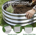 2x2x1ft-3pcs-Oval Raised Garden Bed Kit, Galvanized Planter Garden Boxes Outdoor, Metal Raised Garden Beds for Vegetables,Fruits, Flower,Silver