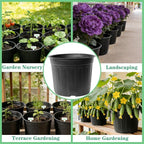72-Pack 2/2.5/3 Gallon Flexible Plastic Plant Pots, Thickened Soft Seed Starting Container for Indoor Outdoor Plants, Seedlings, Vegetables, Succulents and Cuttings