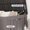 Deck Box, 120 Gallon Gray Resin Outdoor Storage with Lockable Lid