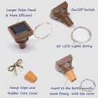 String Lights for Wine Bottles, 20 LEDs, Warm White, Waterproof