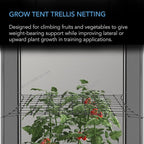 AC Infinity Grow Tent Trellis Netting 3x3', Heavy-Duty Elastic Plant Net with Steel Hooks, Flexible Hydroponics Support for Grow Tents, Gardening, and Horticulture