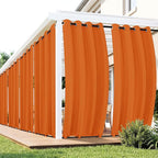 Outdoor Curtains for Patio Waterproof 6 Panels - Windproof, Privacy, Weatherproof Outside Drapes for Gazebo Pergola Porch, Grommet Top and Tab Bottom, 54x95 Inch, Mecca Orange