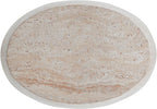 Christopher Knight Home Jayme 20.25" Indoor Outdoor Oval Accent Side Table, Patio Decorative End Table, Lightweight Concrete Garden Stool for Patio Living Room Balcony & Garden Decor, Travertine