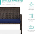 Outdoor Wicker Conversation Set, 4-Piece with Glass Coffee Table