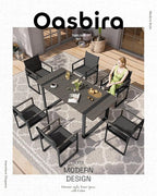 Outdoor Dining Table for 6, HDPS+ Aluminum Patio Dning Table with U-Shape Leg, Size: 67.4"*32.3"*29.6",Modern Rectangular Table for Lawn, Garden (Charcoal)