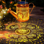 Solar Lights Outdoor Garden Decor, Cardinals Hanging Waterproof Watering Can Lights Outside Decorations for Yard Front Porch Patio Christmas Gift for Mom Grandma Women Birthday （with Shepherd Hook）