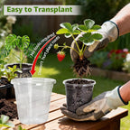 MIXC Clear Nursery Pots with Drainage Holes, 7/5/4/3.5 Inch Reinforced Transparent Plastic Seed Starter Pots, for Indoor Outdoor Gardening Seedling Planter, 36 Pack