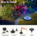 Flacchi Solar Lights Outdoor - Solar Powered Ground Lights Outdoor Solar Disk Light Waterproof Landscape Light for Patio Yard Pathway Walkway Driveway (Blue, 2 Pack)