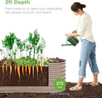 Best Choice Products 8x2x2ft Metal Raised Garden Bed, Oval Outdoor Deep Root Planter Box for Vegetables, Herbs w/ 4 Support Bars, 215 Gal Capacity - Taupe