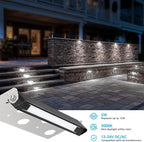 SUNVIE 7 Inch 5W LED Hardscape Lighting 5000K Daylight Retaining Wall Lights 12-24V AC/DC Waterproof Outdoor Landscape Lighting Low Voltage Step Lights with Connectors Hardscape Paver Light, 12 Pack