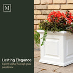 Mayne Nantucket 16-Inch Square Planter – Self-Watering, Weather-Resistant Planter for Flowers – Durable Outdoor Design for Patio, Porch, or Entryway