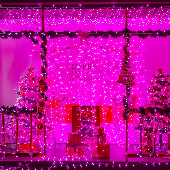 String Lights 165ft 500 LED Pink, Waterproof with Memory and Timer