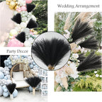 Artificial Pampas Grass Plumes, 50 Stems, 21.6 Inch, Black Faux Decor