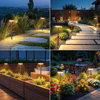 LETMY Solar Pathway Lights Outdoor, 2 Pack 2X Brighter Solar Lights Outdoor Waterproof, Taller Pathway Light with Larger Panel, Auto On/Off Up to 12Hrs Driveway Light for Yard Outside Patio Path Lawn