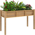 YITAHOME 48x18x30in Raised Garden Bed, Weather Resistant Poly Lumber Planter Box with Legs, Elevated Garden Bed for Yard, Garden, Balcony - Brown