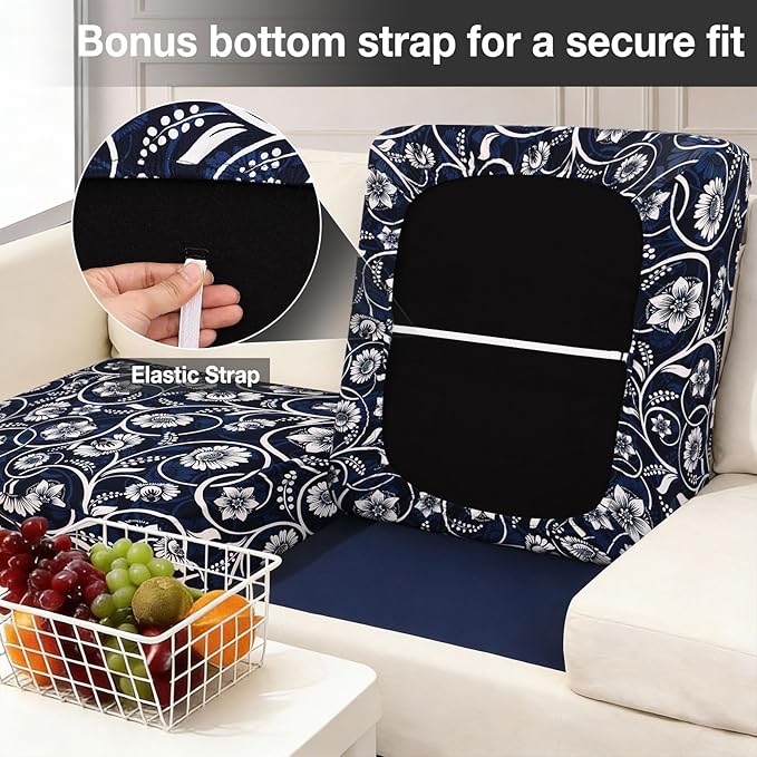 Cushion Covers for Patio, 14 Piece Stretch Set in Baroque Print