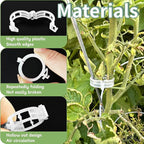 OJYUDD 200 Pcs White Plant Support Garden Clips,Secured Plastic Plant Clip,Tomato Vine Clips,Climbing Plant Support Clips for Flower Vine Twine Orchid