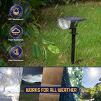 Kyosho IP67 Waterproof Color Solar Spot Lights Outdoor, Color Changing Outdoor Halloween Lights, RGBW Multicolor Solar Spotlight with 9 Modes for Lawn, Pathway, Yard, 8 Pack