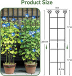 32in Large Indoor Plant Trellis for Climbing Plants, Expandable Metal Garden Trellis for potted plants, Tall Plant Supports for Ivy Pothos Hoya Monstera, 2p