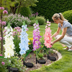 4 Pack Color Changing Solar Lights Outdoor Waterproof, Solar Delphinium Flower Stake Lights Auto ON/Off Solar Garden Lights for Spring Lawn Pathway Landscape Birthday Gifts for Mom Women Grandma