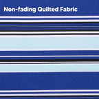 SUNCREAT Hammocks Quilted Fabric Hammock, Double Hammock with Spreader Bar, Soft Pillow, Max 475lbs Capacity, Blue Stripes