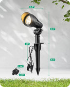 EDISHINE Low Voltage Landscape Lights, 3.2W 12V ACDC 240LM Low Voltage Spotlight, CRI 80 & Beam Angle 35°, 3000K, Aluminum Housing Outdoor Landscape Lighting for Trees, Yard, Garden, Houese 8 Pack