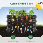GreatBuddy 2x2x1 ft Round Galvanized Raised Bed, Easy-Assembly Raised Garden Bed with Anti-Cut Gloves & Tools, Rust-Proof Garden Bed for Outdoor, Vegetables, Herbs, Small Trees, Black