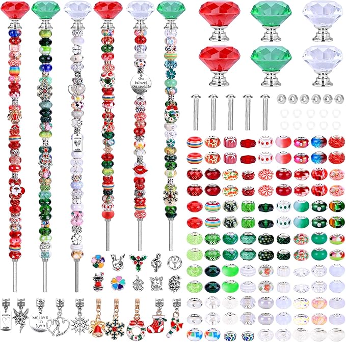 Decorative Garden Stakes with Fantasy Wand Design in Red, Green and White