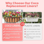 Legigo 2 Pack Trough Coco Liner for Planters- 24 Inch Window Box Liners Coconut Coir Basket Liners, Planter Box Coconut Liner for Window Flower Box Pots, Fence Trough Planter, Wall Planter Basket