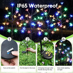 Solar Garden Lights Waterproof, Solar Lights Outdoor Decorative 4Pack,80Led Solar Powered Flowers Garden Decor,Fairy Lights Yard,Pathway,Outside Decorations,Gardening Gifts for Women Mom