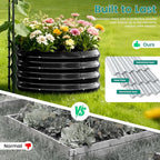 DoCred 3 in 1 Raised Garden Bed with 87in Tall Arch Trellis for Climbing Plants, Galvanized Planter Garden Box Outdoor for Gardening, Climbing Vegetables, Flower, Black